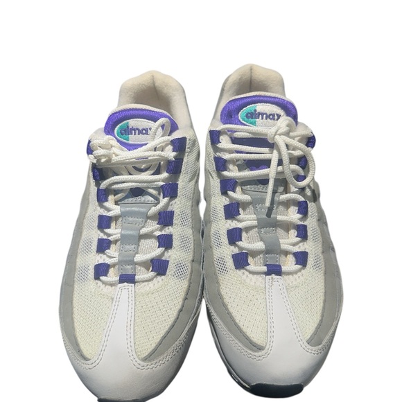 Nike Air Max 95 Classic White Gray Purple Shoes Size 8.5 sneakers elegant - Picture 2 of 11